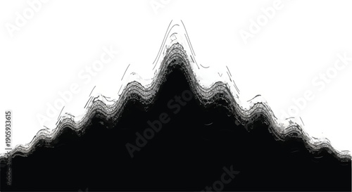 Abstract sound wave pattern waveform audio visualization black and white graphic design element