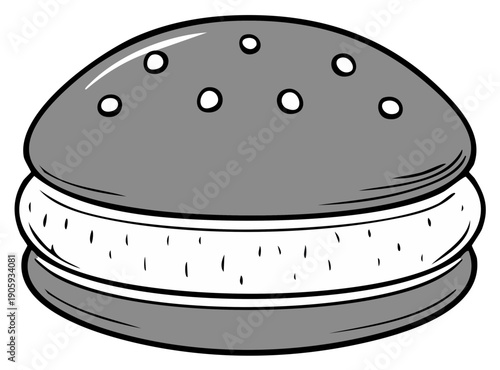 Delightful Cream Filled Dessert Sandwich Illustration Featuring Cookies