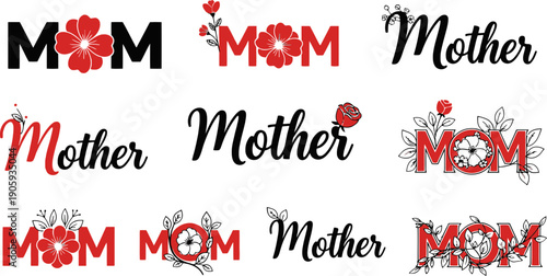 Mother's day text icons