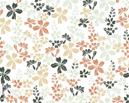 Small field forget-me-not flowers repeat ornament vector design. Millefleurs traditional motif. Rustic chic textile print with flower inflorescences. Forget-me-nots blossom summer print.