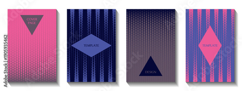 Stylish cover templates with geometric elements. Professional look for branding projects.