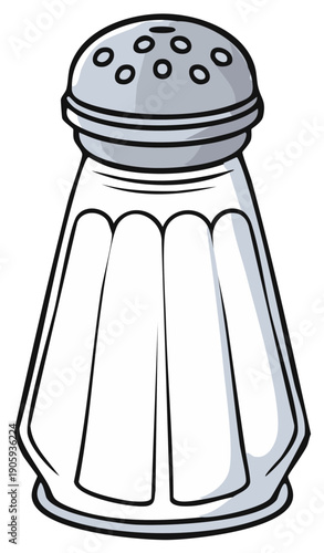 Salt shaker illustration. Isolated vector image of a condiment container with multiple openings on top.