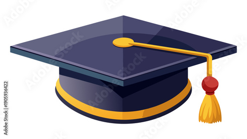 Very beautiful black graduation cap with gold tassel on a dark background, symbolizing academic success, educational achievement, and milestone moments in higher learning and graduation ceremonies.