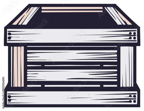 Rustic Wooden Crate with Slatted Design and Reinforced Corners