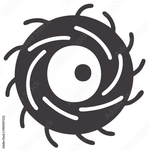 Abstract Swirling Microbe or Cyclone Vector Icon Graphic Symbol