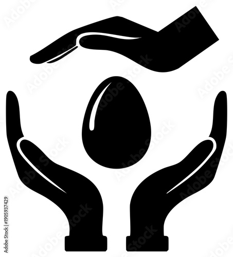 Hands cradling and protecting a delicate egg symbolizing care and preservation
