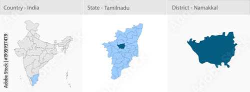 Namakkal_Map_Vector detailed map illustration graphic for educational reference, geographic visualization, design layouts, presentations, digital medi