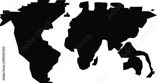 Clean stylish black continent silhouettes displayed in high quality modern vector style for infographics dashboards publications and international visual media