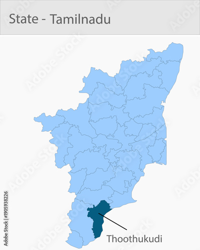Thoothkudi-Tamil_Nadu_Map detailed map illustration graphic for educational reference, geographic visualization, design layouts, presentations, digita