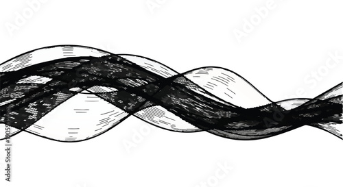 Abstract background with twisted black and white lines, modern design element, creative pattern, artistic texture, geometric shape