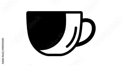 Minimalist cup icon for design projects