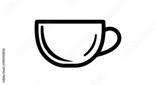 Minimalist cup icon on white background