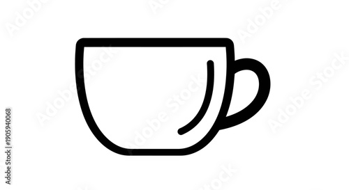 Minimalist cup icon on white background