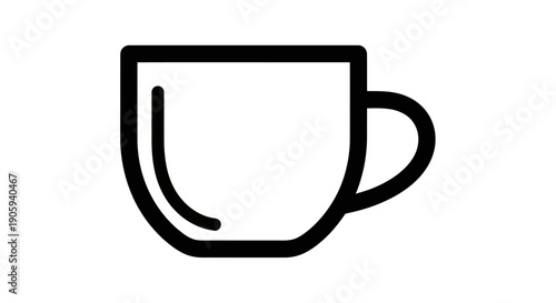 Minimalist cup icon on white background