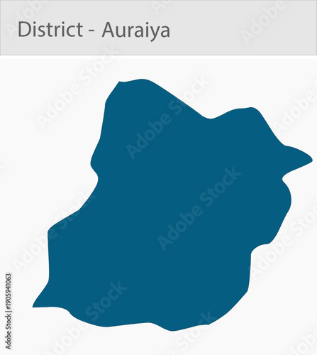 Auraiya_Map_UP_state detailed map illustration graphic for educational reference, geographic visualization, design layouts, presentations, digital med