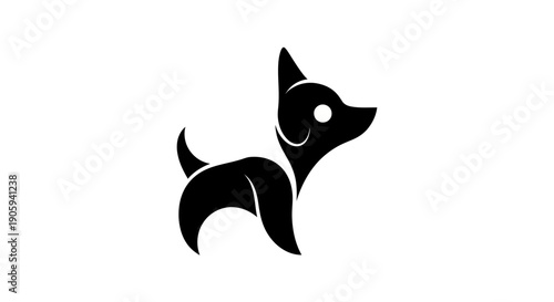Minimalist dog silhouette logo design