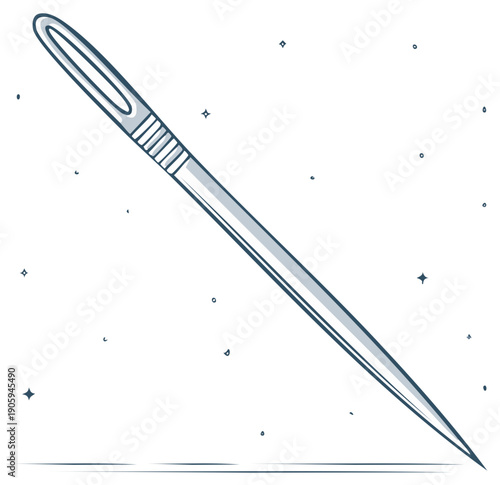 Illustration of a sewing needle for crafts and tailoring