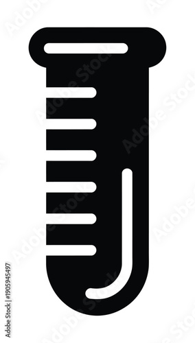 Vector illustration of a laboratory test tube with measurements