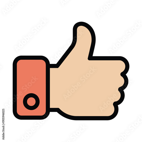 Vector illustration of a hand giving a thumbs-up gesture