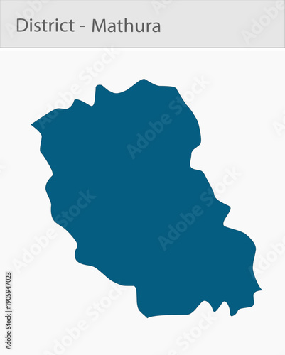 Mathura_Map_UP_state detailed map illustration graphic for educational reference, geographic visualization, design layouts, presentations, digital med