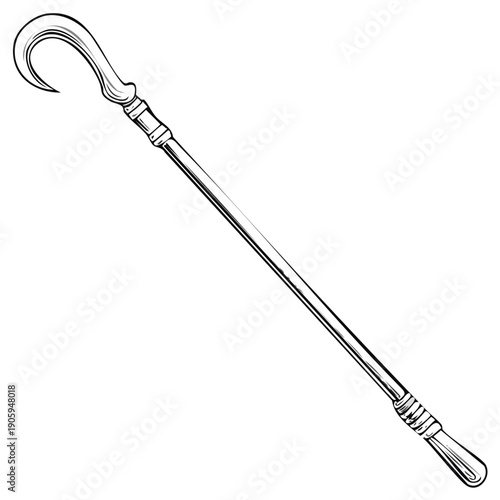 Ancient Egyptian Crook and Flail symbol of power and royalty isolated illustration