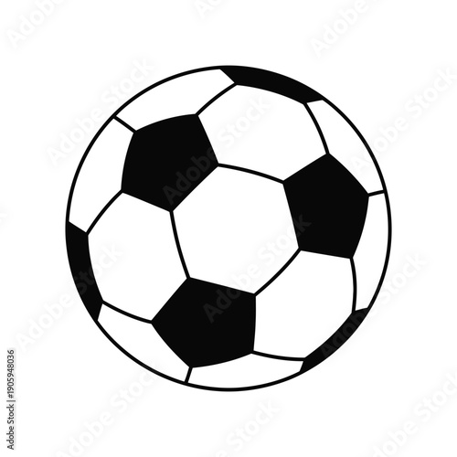 Classic Soccer Ball Illustration Vector Black and White Football Icon