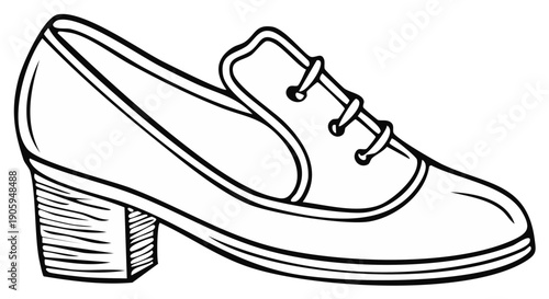Elegant Womens Shoe Illustration Lace Up Heel Formal Footwear Fashionable