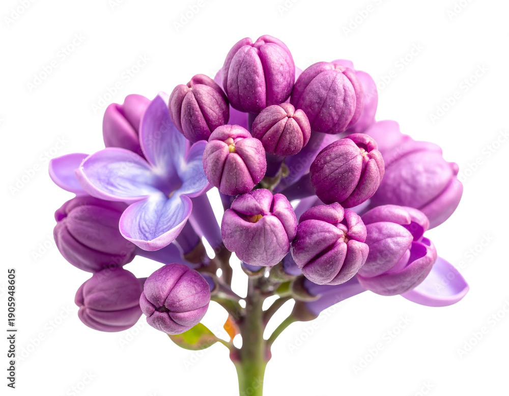 Obraz premium Lilac flower cluster isolated png on transparent background