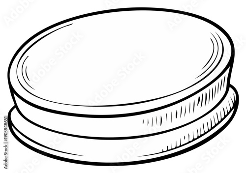 Black and white illustration of a hockey puck