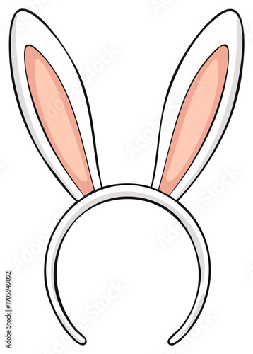 Cartoon illustration of bunny ears headband for Easter celebration or party