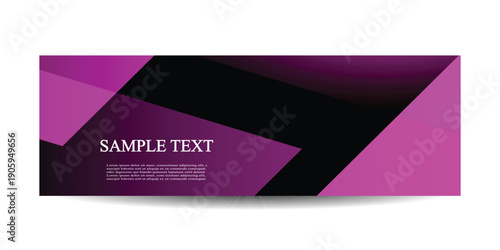 Abstract Purple and Black Geometric Banner or Header Design – Modern Angular Layout with Sample Text. Suitable for both commercial and editorial use across print and digital platforms.