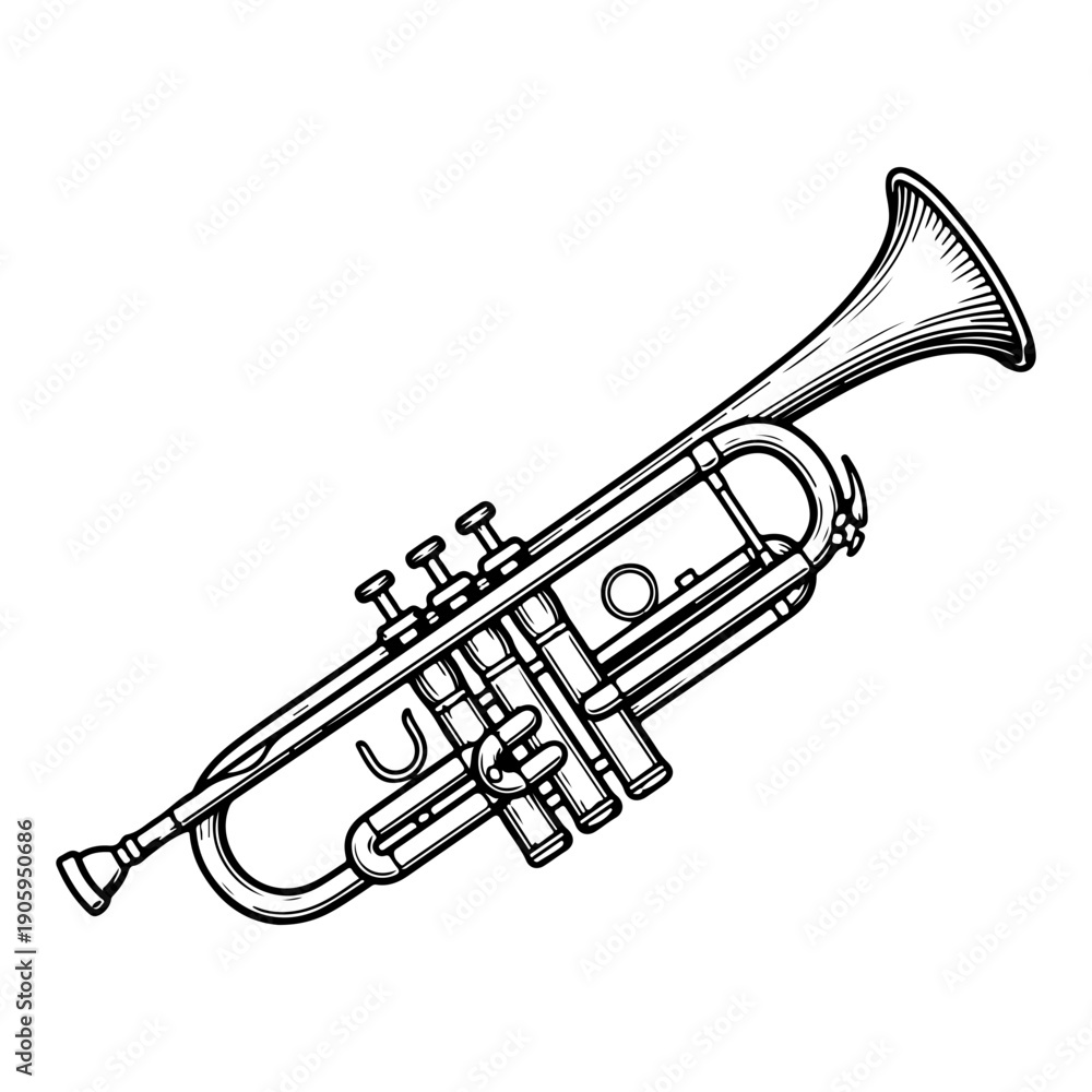 Obraz premium Band Instruments Vector Set, Musical Instruments Collection, Orchestra Band Music Tools, Brass Woodwind Drum Guitar, Flat Illustration Clipart, Isolated on White Background, Music Instrument Bundle