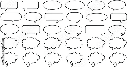 speech bubble icons collection vector illustration for conversation comments feedback messaging apps user interface and comic dialogue elements today