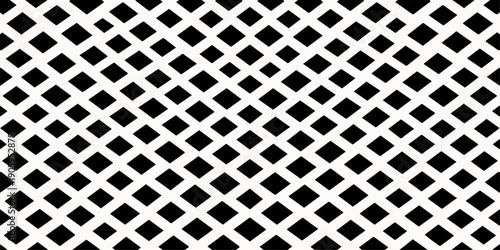 Seamless black and white geometric pattern featuring an abstract checkered design with a 3d mosaic tile texture for a vector chessboard wallpaper backdrop