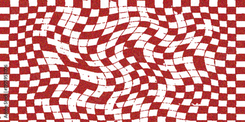 Seamless red and white gingham plaid fabric texture featuring a classic checkered tablecloth design for picnic textile material or geometric wallpaper backdrop