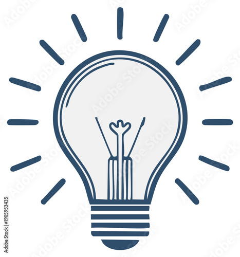 Stylized glowing light bulb illustration symbolizing innovation solution and bright new creative ideas