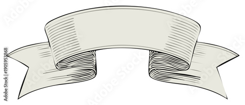 Elegant banner illustration in an engraving style, blank space for text or message.