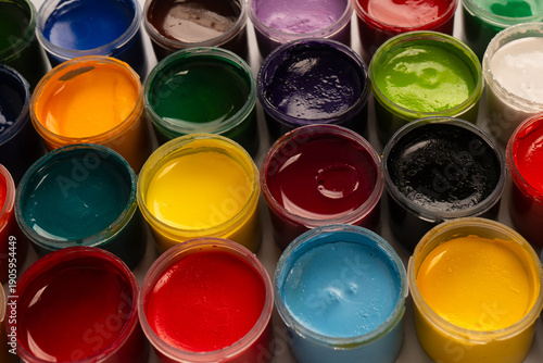Bilde på lerret Gouache colorful paints set