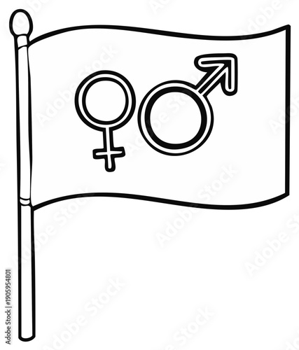 Gender Symbols Flag Vector Illustration