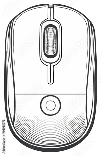 Computer Mouse Outline Illustration
