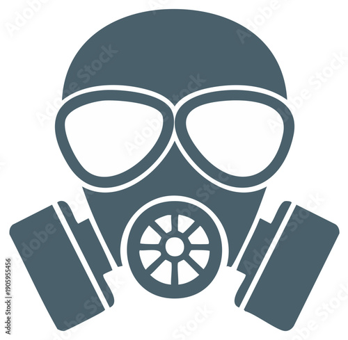 Graphic Illustration of a Gas Mask Against a White Background