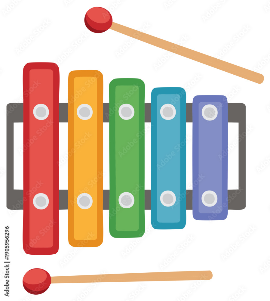 Fototapeta premium Vibrant Children's Xylophone Toy with Mallets for Musical Play