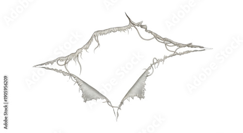 Wallpaper Mural Torn fabric texture, abstract hole, ripped material, grunge effect Torontodigital.ca