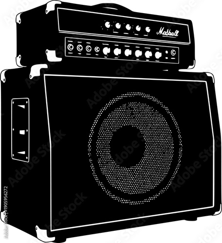 Guitar Amp Silhouette Vector Illustration
