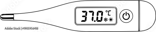 Digital thermometer icons vector design template simple and clean
