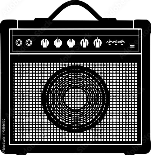 Guitar Amp Silhouette Vector Illustration
