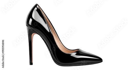 Wallpaper Mural Elegant Black Patent Leather Stiletto High Heel Shoe Torontodigital.ca