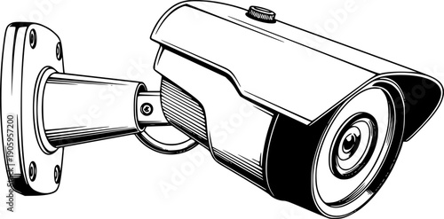 Security camera mounted on wall for surveillance and monitoring purposes a modern surveillance system for protection and observation
