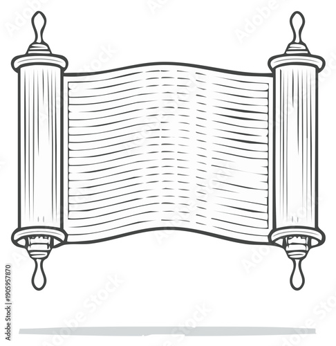 Ancient Scroll with Decorative Finials