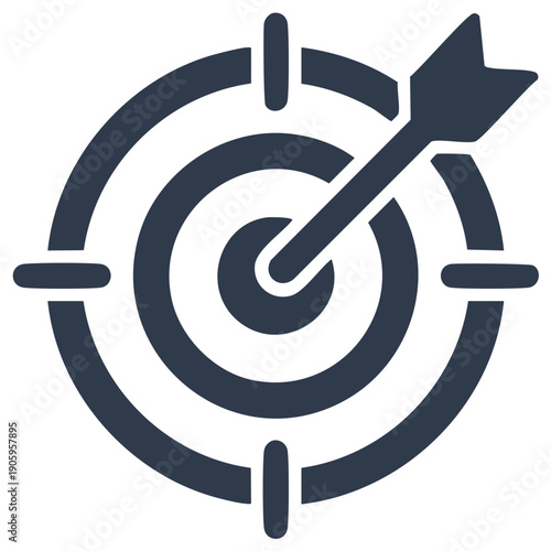 Target bullseye with arrow hitting center graphic illustration representing achievement success and goals